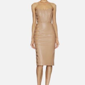 NBD Strapless Tan Dress